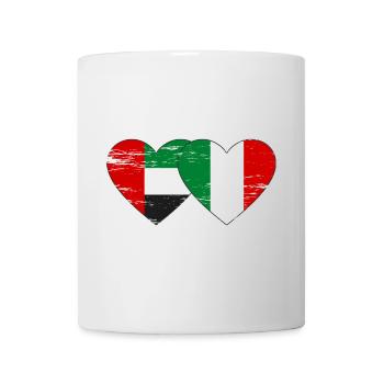 Émirats arabes unis Italie Drapeau Coeur - Mug blanc - blanc - Devant
