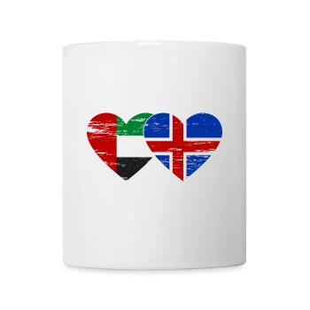 Émirats arabes unis Islande Drapeau Coeur - Mug blanc - blanc - Devant