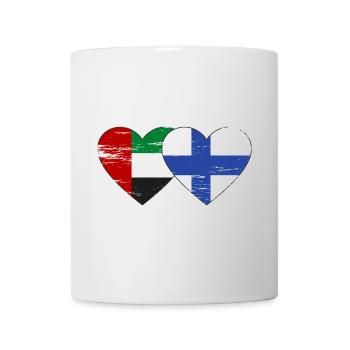 Vereinigte Arabische Emirate Finnland Flagge Herz - Tasse - Weiß - Vorne