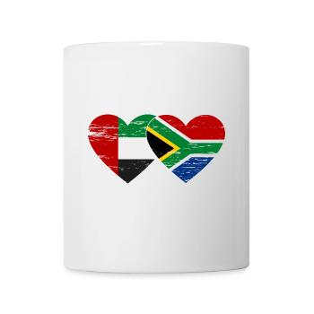 Vereinigte Arabische Emirate Südafrika Flagge Herz - Tasse - Weiß - Vorne