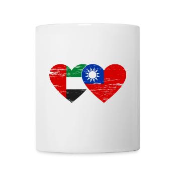 Vereinigte Arabische Emirate Taiwan Flagge Herz - Tasse - Weiß - Vorne