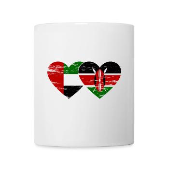 Vereinigte Arabische Emirate Kenia Flagge Herz - Tasse - Weiß - Vorne