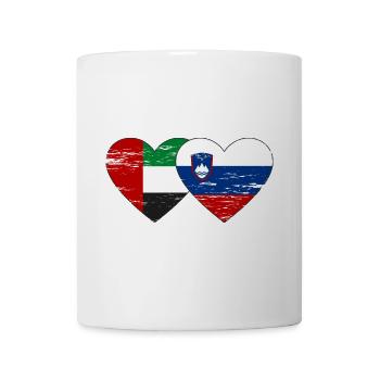 United Arab Emirates Slovenia Flag Heart - Mug - white - Front