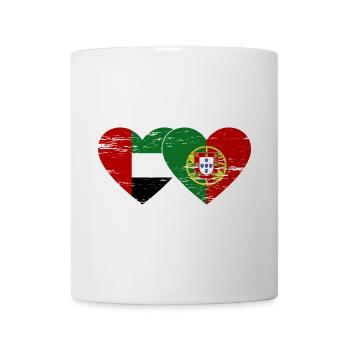 Vereinigte Arabische Emirate Portugal Flagge Herz - Tasse - Weiß - Vorne