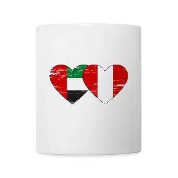 Émirats arabes unis Pérou Drapeau coeur utilisé - Mug blanc - blanc - Devant