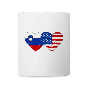 Slovenia USA flag heart used - Mug - white - Front
