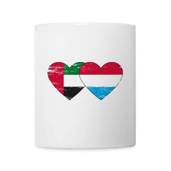 United Arab Emirates Luxembourg Flag Heart - Mug - white - Front