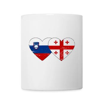 Slovénie Drapeau de la Géorgie coeur utilisé - Mug blanc - blanc - Devant