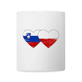 Slovénie Pologne drapeau coeur utilisé - Mug blanc - blanc - Devant