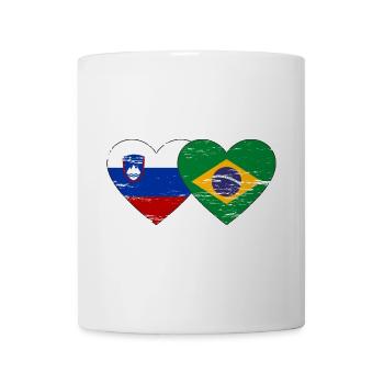 Slovenia Brazil flag heart used - Mug - white - Front