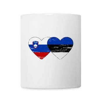 Slowenien Estland Flagge Herz used - Tasse - Weiß - Vorne
