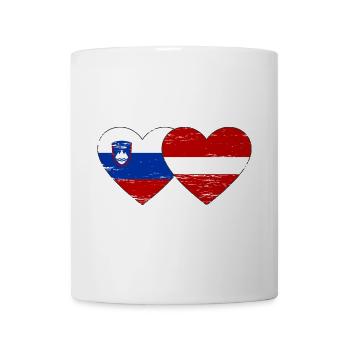 Slovénie Lettonie drapeau coeur utilisé - Mug blanc - blanc - Devant