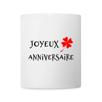 1. 1 AN. 1er ANNIVERSAIRE. ANNIVERSAIRE 1 AN - Mug blanc - blanc - Devant