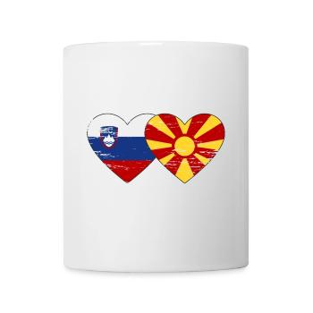 Slowenien Mazedonien Flagge Herz used - Tasse - Weiß - Vorne