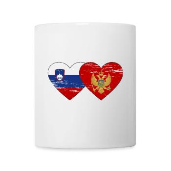 Slovenia Montenegro Flag Heart used - Mug - white - Front