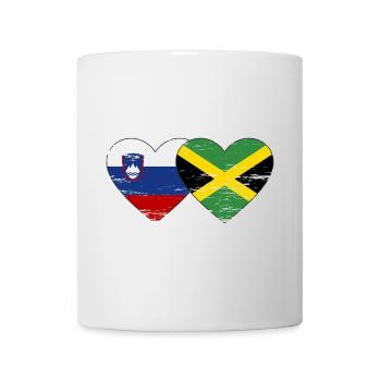 Slovénie Jamaïque drapeau coeur utilisé - Mug blanc - blanc - Devant