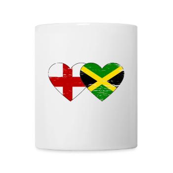 Angleterre Jamaïque drapeau coeur utilisé - Mug blanc - blanc - Devant