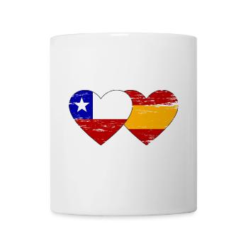 Chile Spanien Flagge Herz used - Tasse - Weiß - Vorne
