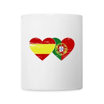 Espagne Portugal Drapeau Coeur utilisé - Mug blanc - blanc - Devant