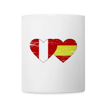 Peru Spain flag heart used - Mug - white - Front