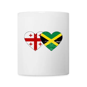 Géorgie Jamaïque drapeau coeur utilisé - Mug blanc - blanc - Devant