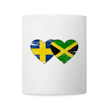 Schweden Jamaika Flagge Herz used - Tasse - Weiß - Vorne