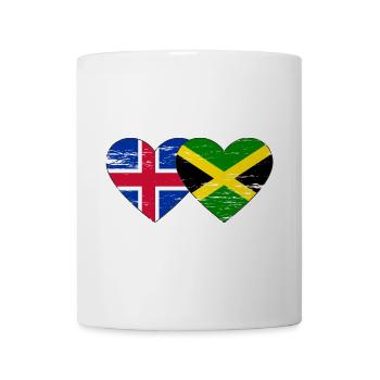 Islande Jamaïque drapeau coeur utilisé - Mug blanc - blanc - Devant