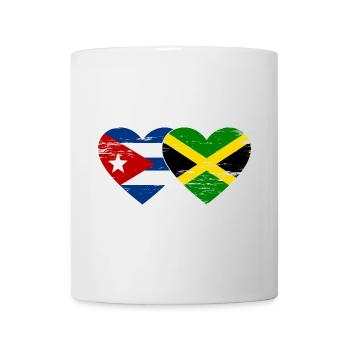 Cuba Jamaïque Drapeau Coeur Utilisé - Mug blanc - blanc - Devant