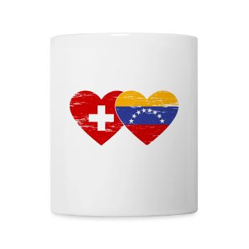 Switzerland Venezuela flag heart used - Mug - white - Front