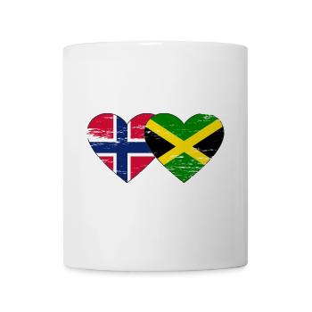 Norvège Jamaïque Drapeau Coeur Utilisé - Mug blanc - blanc - Devant
