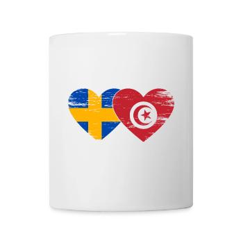 Suède Tunisie drapeau coeur utilisé - Mug blanc - blanc - Devant