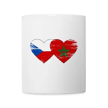 Tschechien Marokko Flagge Herz used - Tasse - Weiß - Vorne