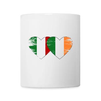Italie Irlande drapeau coeur utilisé - Mug blanc - blanc - Devant