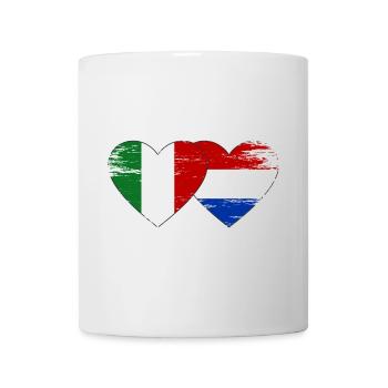 Italy Holland flag heart used - Mug - white - Front