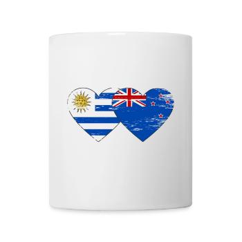 Uruguay Nouvelle-Zélande drapeau coeur utilisé - Mug blanc - blanc - Devant