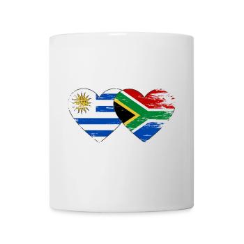 Uruguay Südafrika Flagge Herz used - Tasse - Weiß - Vorne