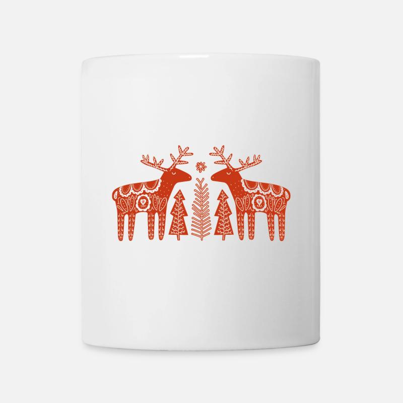 Rennes jumeaux Noël Folk - Mug blanc - blanc