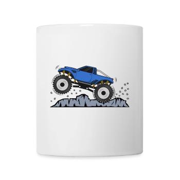 Monster truck in blue - Mug - white - Front
