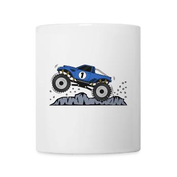 Monster Truck en bleu numéro 1 anniversaires - Mug blanc - blanc - Devant