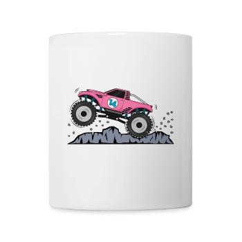 Monstertruck Geburtstag 14 Pink - Tasse - Weiß - Vorne