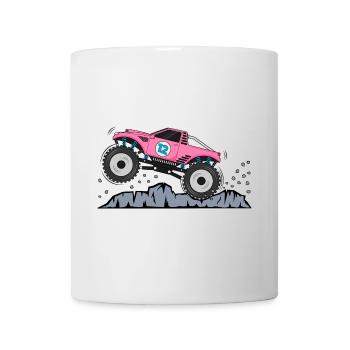 Monstertruck Geburtstag 12 Pink - Tasse - Weiß - Vorne