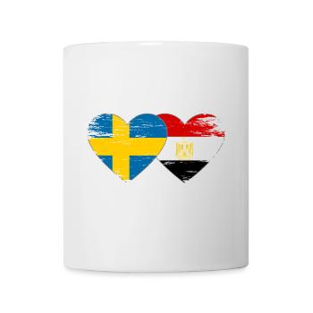 Sweden Egypt Flag Hands Heart Shape Used - Mug - white - Front