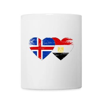 Iceland Egypt Flag Hands Heart Shape Used - Mug - white - Front