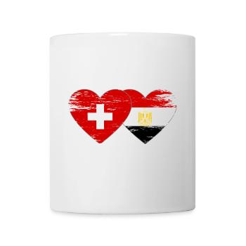 Switzerland Egypt Flag Hands Heart Shape Used - Mug - white - Front
