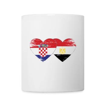 Croatia Egypt Flag Hands Heart Shape Used - Mug - white - Front
