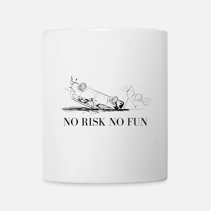 humorous no risk no fun motif - Mug - white