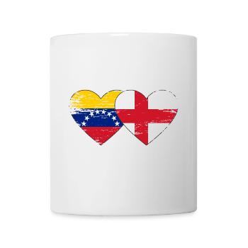 Venezuela England flag hands heart shape used - Mug - white - Front