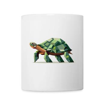 stilisierte Schildkröte im polygonalen Design - Tasse - Weiß - Vorne