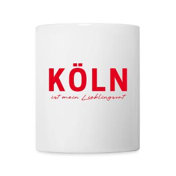 Köln T-Shirt – Domstadt Liebe - Tasse - Weiß - Vorne