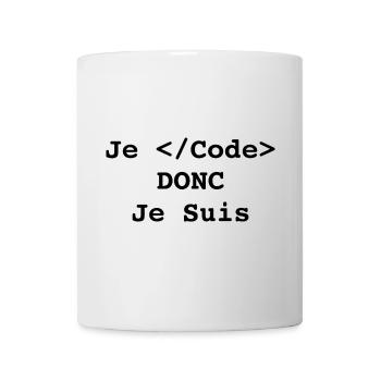 Je code donc je suis informatique et programmeur - Mug blanc - blanc - Devant